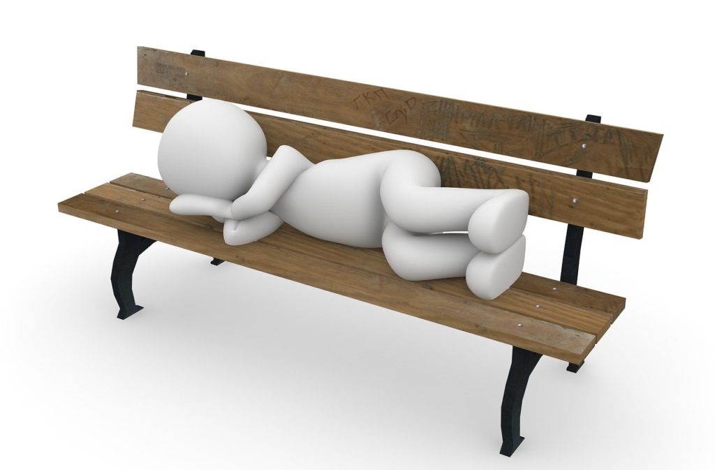 leisure, park bench, sleep